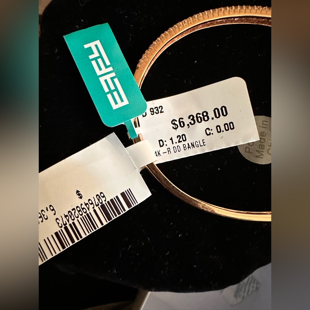 EFFY 14k Rose Gold Diamond Pave Bangle 1.20 TCW - Picture 2 of 6
